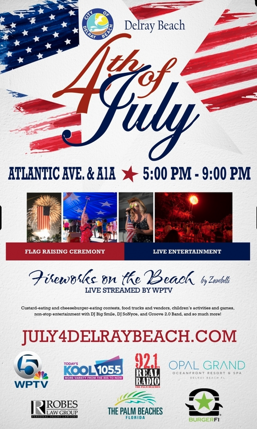 Fourth of July in Delray Beach, July Fourth, Fireworks on the Beach in